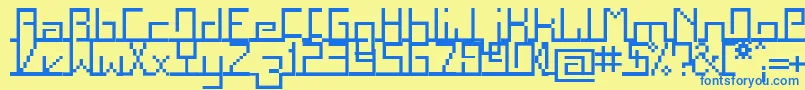 Squarg Font – Blue Fonts on Yellow Background