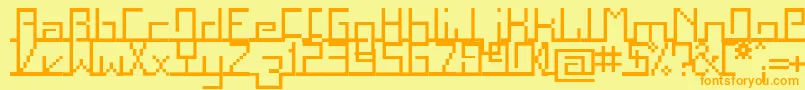 En savoir plus sur la police Squarg Police Squarg – polices orange sur fond jaune
