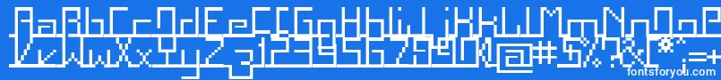 Шрифт Squarg – белые шрифты на синем фоне