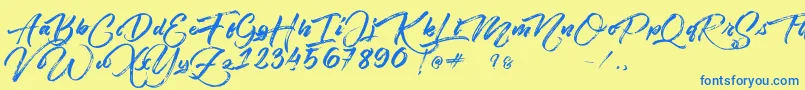 Angelow Font – Blue Fonts on Yellow Background