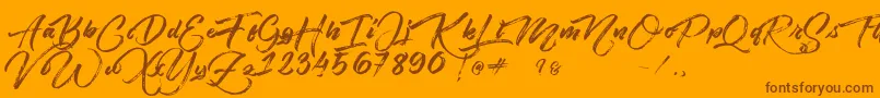 Angelow Font – Brown Fonts on Orange Background