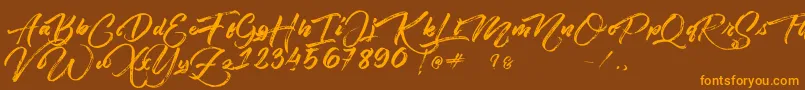 Angelow Font – Orange Fonts on Brown Background