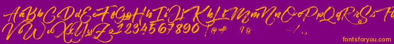 Angelow Font – Orange Fonts on Purple Background