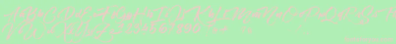 Angelow Font – Pink Fonts on Green Background