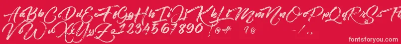 Angelow Font – Pink Fonts on Red Background