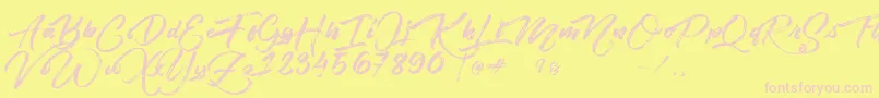 Angelow Font – Pink Fonts on Yellow Background