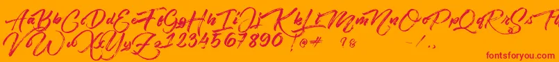 Angelow Font – Red Fonts on Orange Background