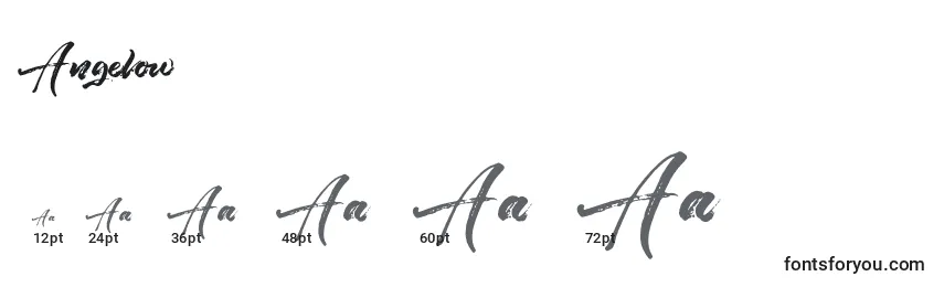 Размеры шрифта Angelow