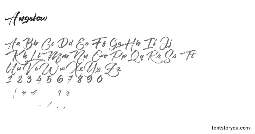 Schriftart Angelow (119631) – Alphabet, Zahlen, spezielle Symbole