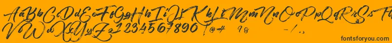 Angelow-fontti – mustat fontit oranssilla taustalla