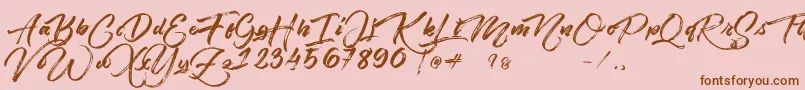 Шрифт Angelow – коричневые шрифты на розовом фоне