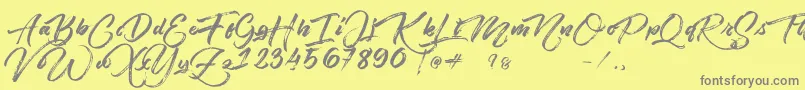 Angelow Font – Gray Fonts on Yellow Background