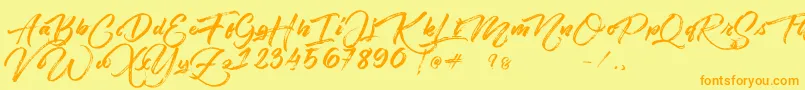 Angelow Font – Orange Fonts on Yellow Background