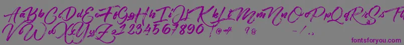 Angelow Font – Purple Fonts on Gray Background