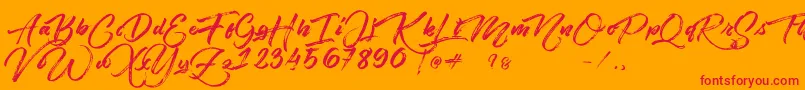 Angelow Font – Red Fonts on Orange Background