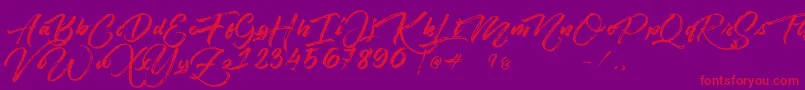 Angelow Font – Red Fonts on Purple Background