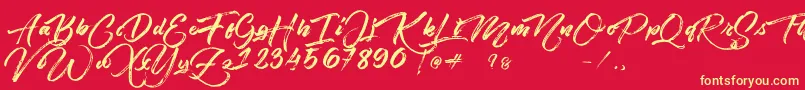 Angelow Font – Yellow Fonts on Red Background