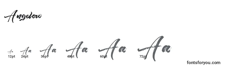Размеры шрифта Angelow (119631)