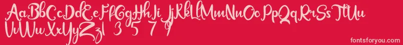 Angelyta Font – Pink Fonts on Red Background