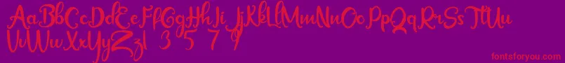 Angelyta Font – Red Fonts on Purple Background