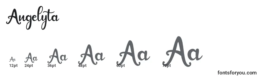 Размеры шрифта Angelyta