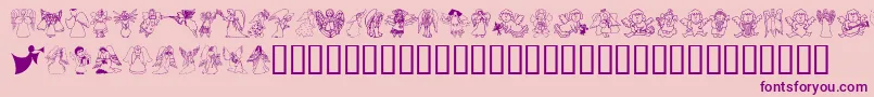 ANGEO   -Schriftart – Violette Schriften auf rosa Hintergrund