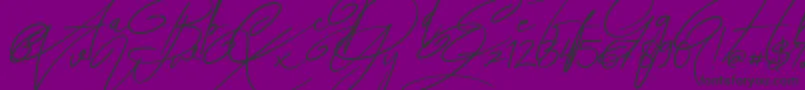 Angers Script-fontti – mustat fontit violetilla taustalla
