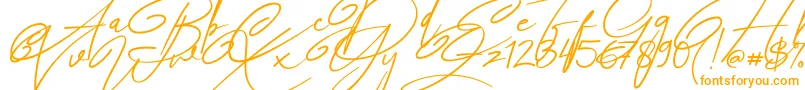 Angers Script-Schriftart – Orangefarbene Schriften