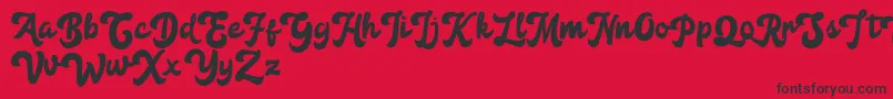 フォントAnggada FREE – 赤い背景に黒い文字