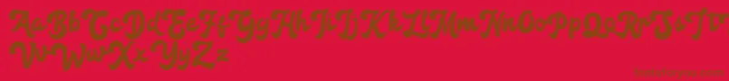 Anggada FREE Font – Brown Fonts on Red Background