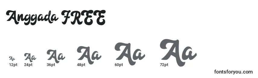 Anggada FREE Font Sizes
