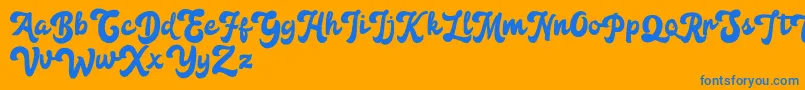 Anggada FREE Font – Blue Fonts on Orange Background