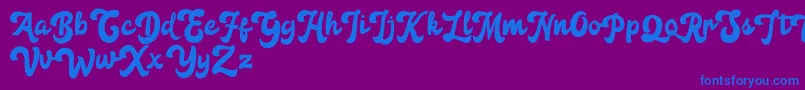 Anggada FREE-Schriftart – Blaue Schriften auf violettem Hintergrund