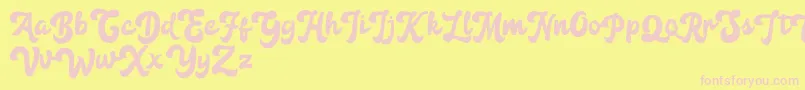 Anggada FREE Font – Pink Fonts on Yellow Background