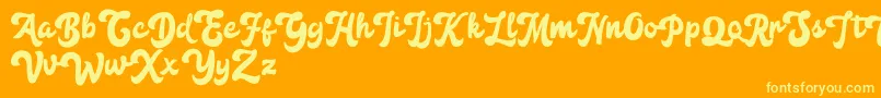 Anggada FREE Font – Yellow Fonts on Orange Background