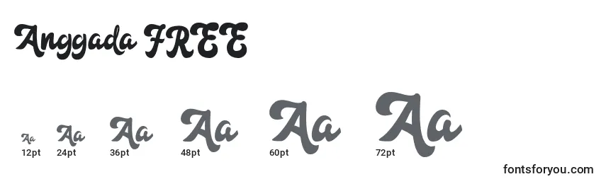 Anggada FREE (119638) Font Sizes