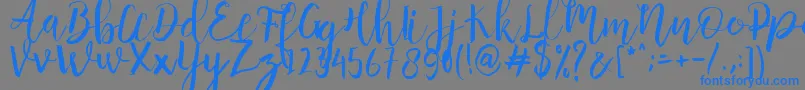 Anggelica Merona  -Schriftart – Blaue Schriften auf grauem Hintergrund