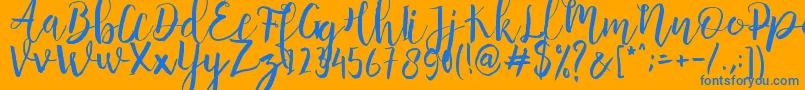 Anggelica Merona   Font – Blue Fonts on Orange Background