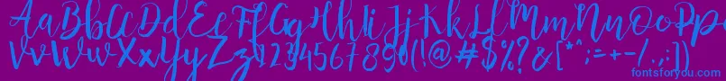 Anggelica Merona  -Schriftart – Blaue Schriften auf violettem Hintergrund