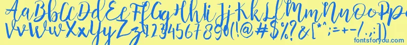 Anggelica Merona   Font – Blue Fonts on Yellow Background