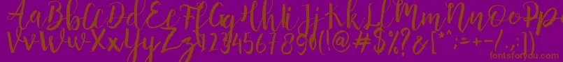 Anggelica Merona  -Schriftart – Braune Schriften auf violettem Hintergrund