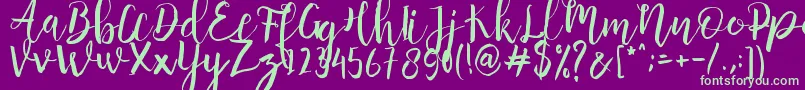 Anggelica Merona   Font – Green Fonts on Purple Background