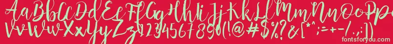 Anggelica Merona   Font – Green Fonts on Red Background