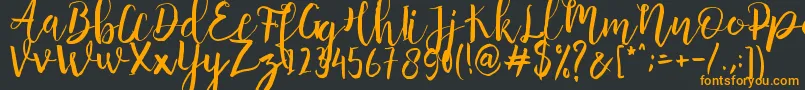 Anggelica Merona  -Schriftart – Orangefarbene Schriften auf schwarzem Hintergrund