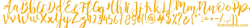 Anggelica Merona  -Schriftart – Orangefarbene Schriften auf weißem Hintergrund