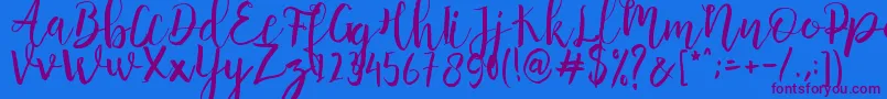 Anggelica Merona  -Schriftart – Violette Schriften auf blauem Hintergrund