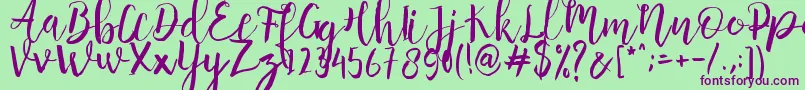 Anggelica Merona   Font – Purple Fonts on Green Background