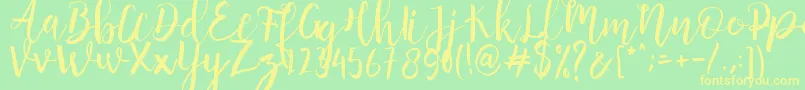 Anggelica Merona   Font – Yellow Fonts on Green Background