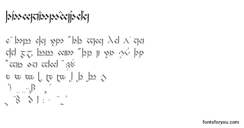 Шрифт Tengwandagothic – алфавит, цифры, специальные символы