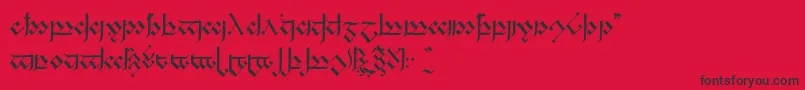 Tengwandagothic Font – Black Fonts on Red Background